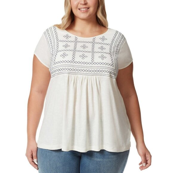 NWT Gloria Vanderbilt Women's Embroidered Relaxed Fit Tee Tunic Top - Picture 3 of 9